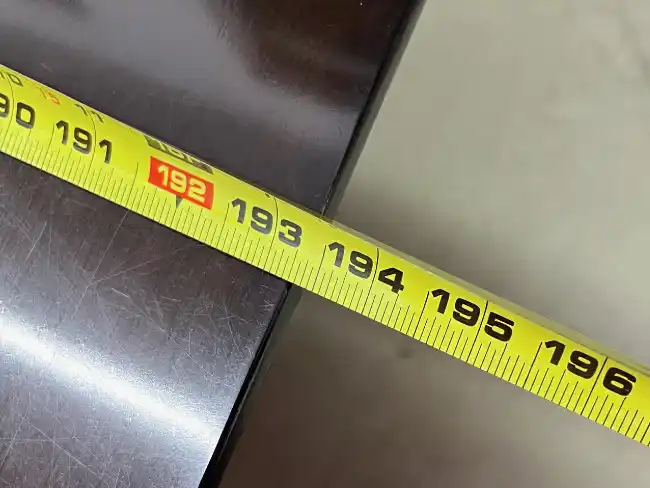 Measuring tape showing 238 inches table long - 16 Feet long Vintage Conference Table