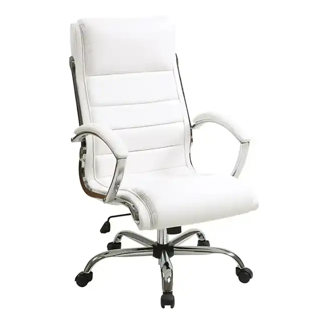 WorkSmart Executive Faux Leather Chair - FL1327C White