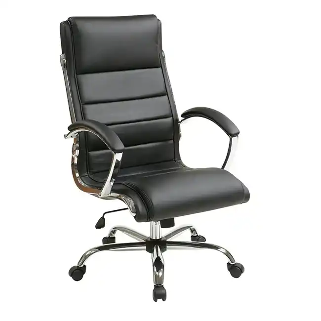 WorkSmart Executive Faux Leather Chair - FL1327C, Black