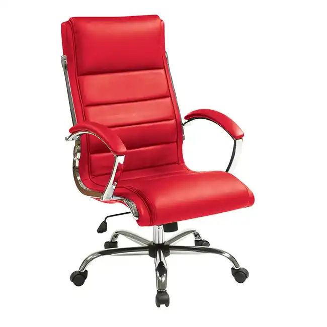 WorkSmart Executive Faux Leather Chair - FL1327C, Red