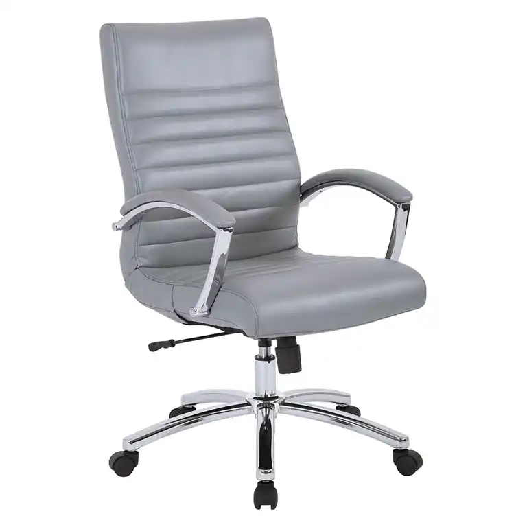 Executive Mid-Back Chair Gray Faux U42