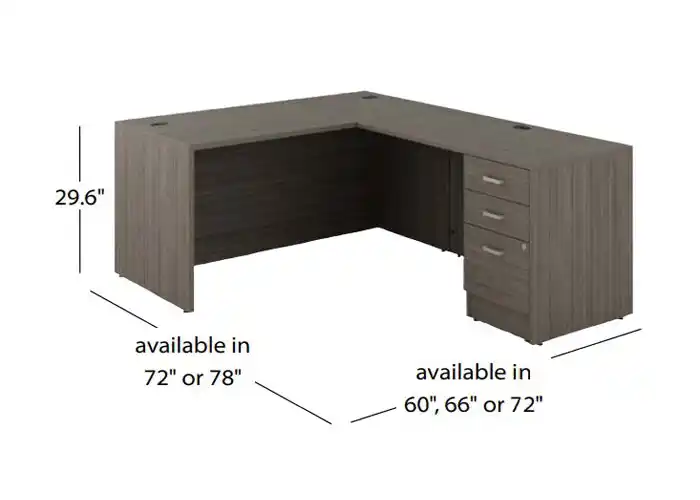 OTG - Newland L-Shaped Single Pedestal Desks with box/box/file pedestals