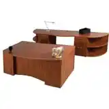 Bow Front Desk with Credenza, 