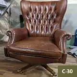 Traditional Leather Claw Foot Spanish Chair, 